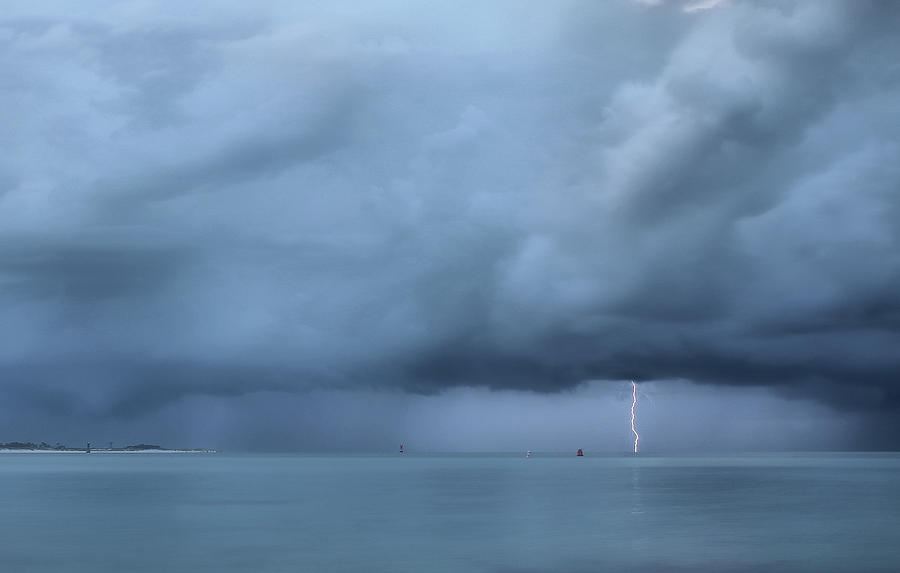 Lightning on The Gulf Stream  Photograph by JC Findley
