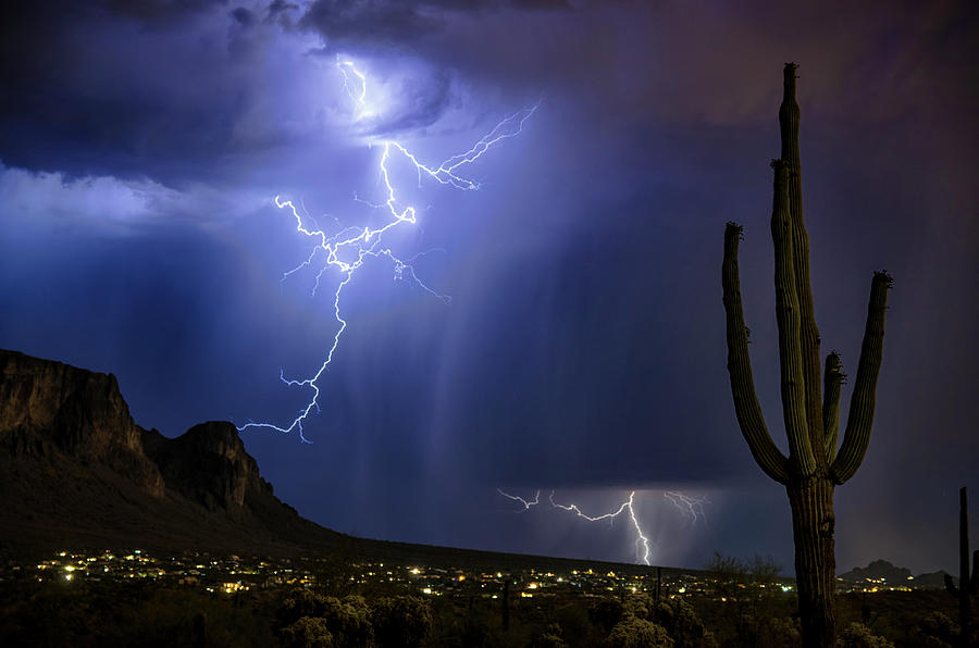 Lightning on the Mountain  Photograph by Saija Lehtonen