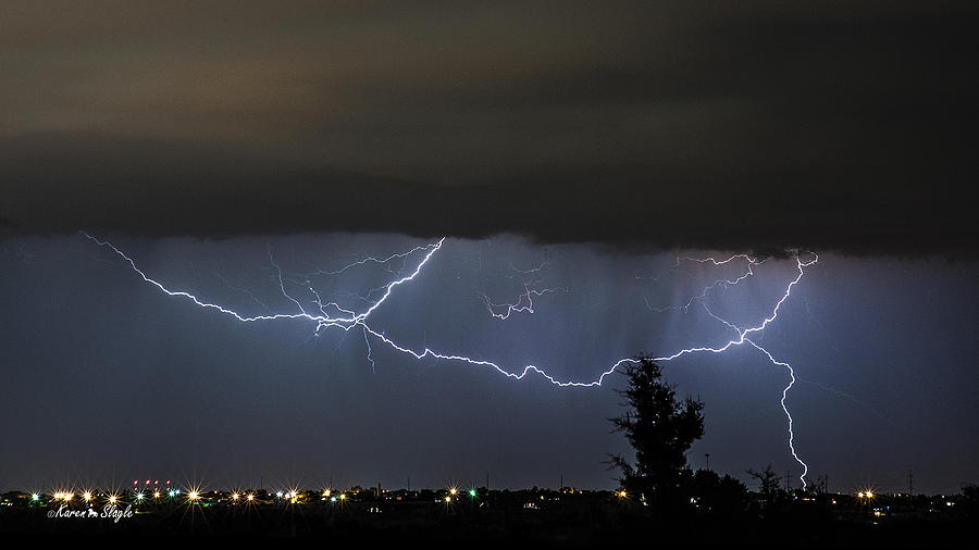 Lightning Over Amarillo Photograph by Karen Slagle