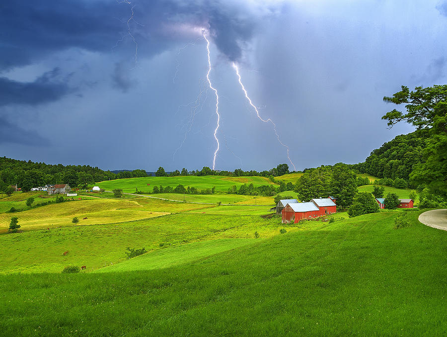 Lightning Storm Over Jenne Farm Photograph by John Vose