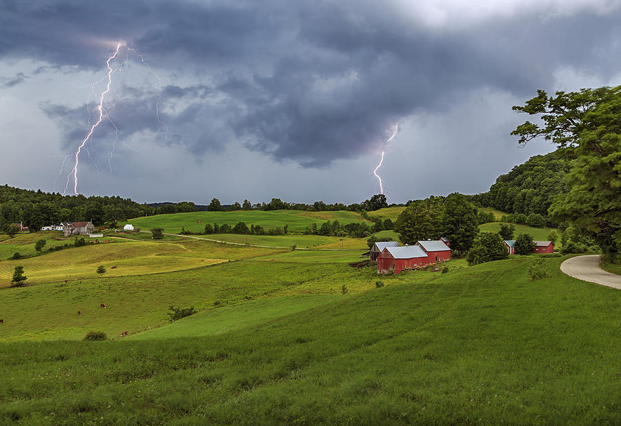 Lightning Over Jenne Farm Photograph by John Vose