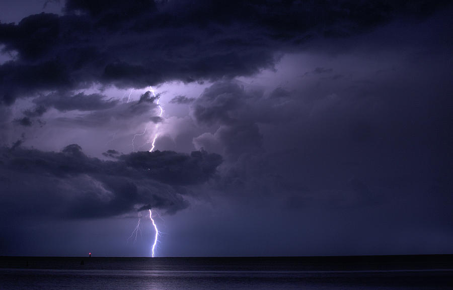 Lightning Over Pensacola Bay Photograph by JC Findley