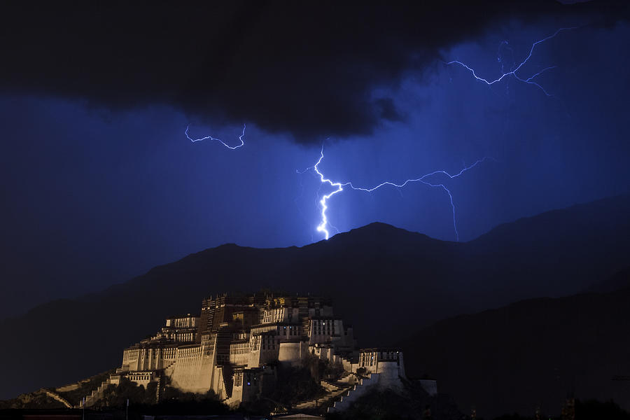 Lightning over Potala Palace, Lhasa, 2007 by Hitendra SINKAR Lightning over Potala Palace, Lhasa, 2007 by Hitendra SINKAR