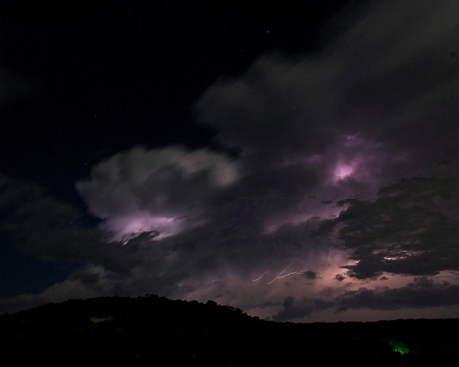 Lightning Over the Valley Two Photograph by Karen Musick