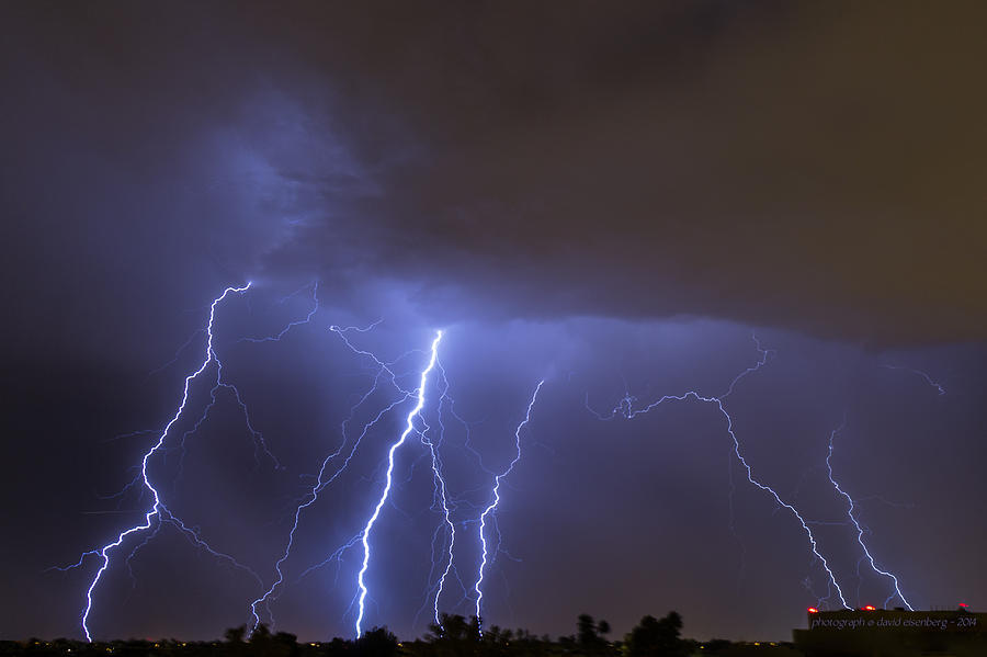 Lightning over Tucson 9-13-2014 Photograph by David Eisenberg - Fine ...