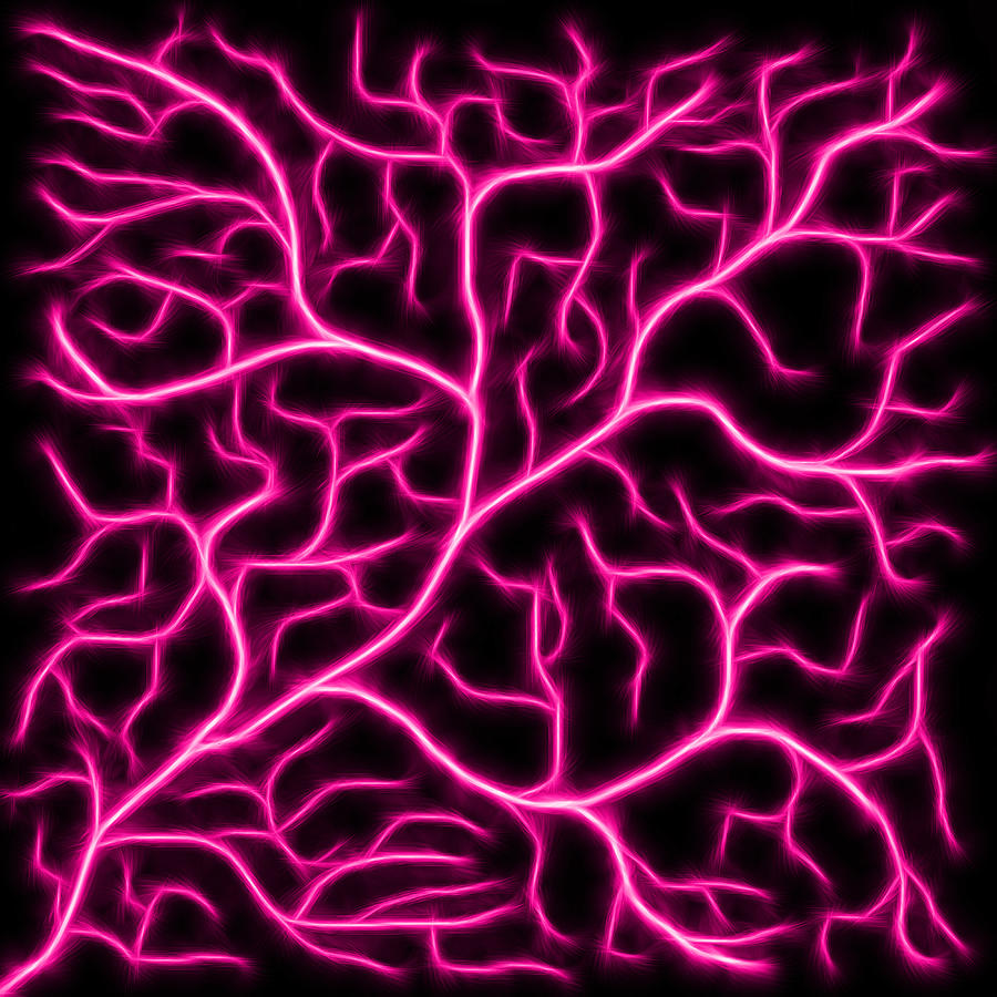 Lightning - Pink Digital Art by Shane Bechler