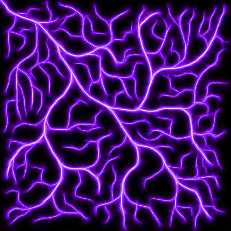 Lightning - Purple Digital Art by Shane Bechler