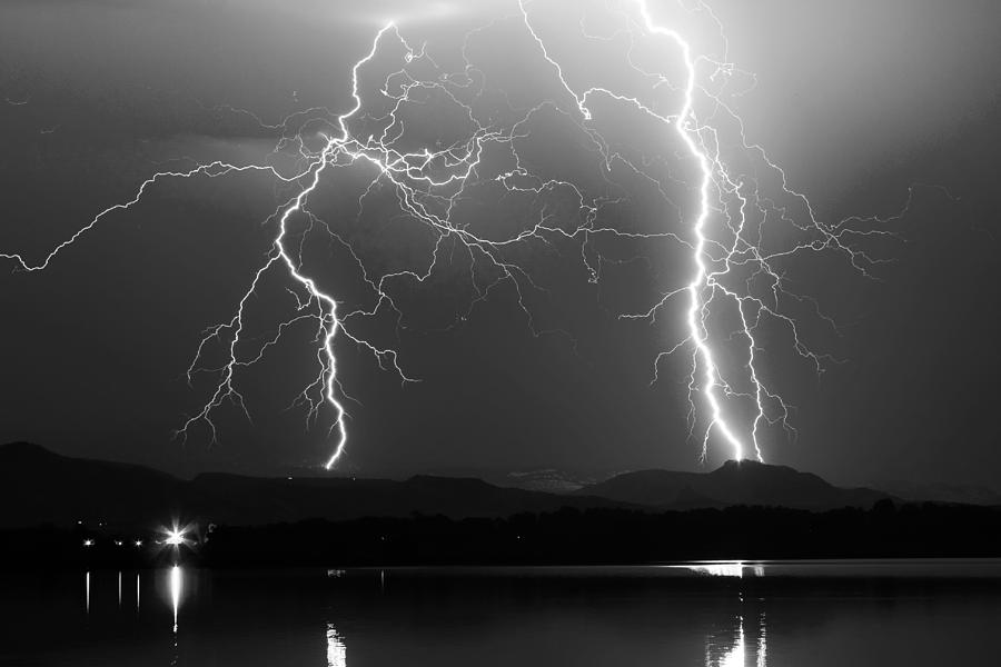 Lightning Storm 08.05.09 Bw Photograph