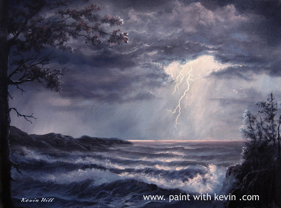 Lightning Storm Painting by Kevin Hill