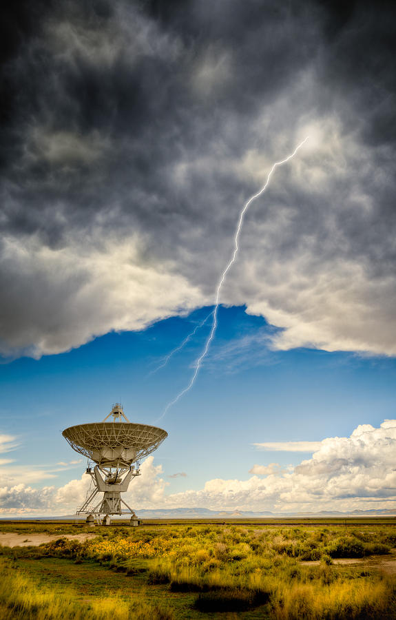 Lightning Strike at VLA Photograph by Rikk Flohr