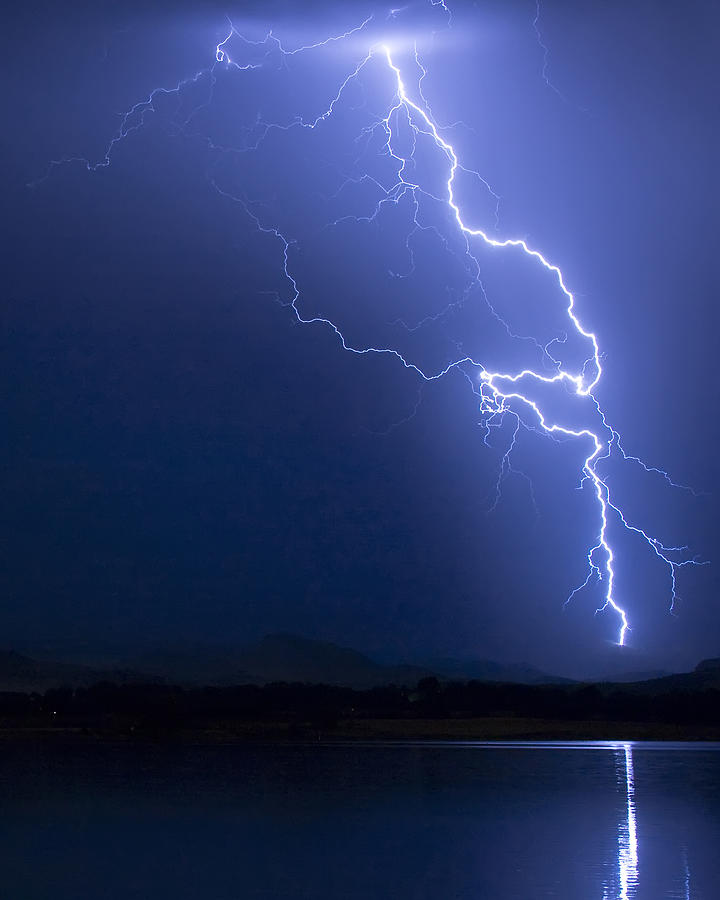 Lightning Strike in the Blue Night  Photograph by James BO Insogna