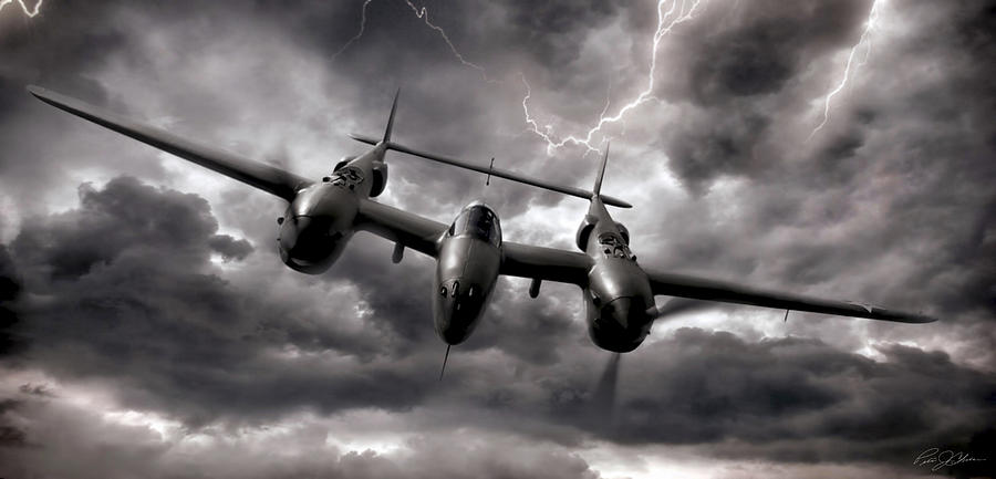Vintage Digital Art - Lightning Strikes Again by Peter Chilelli
