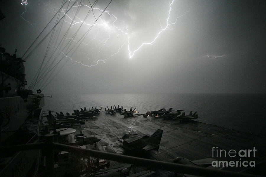 U.s. Navy Painting - Lightning Strikes by Celestial Images