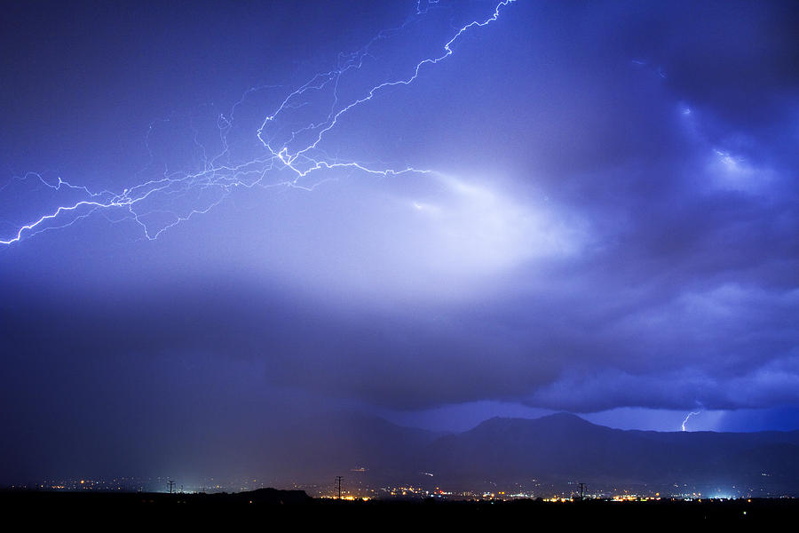 Lightning Strikes Over Boulder Colorado Photograph by James BO Insogna