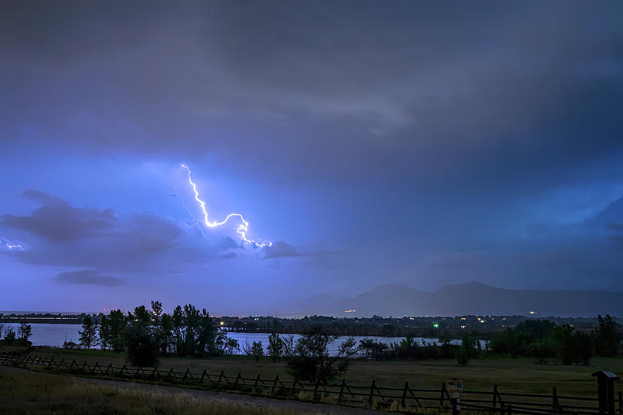 Lightning Striking Over Boulder Reservoir Photograph by James BO Insogna