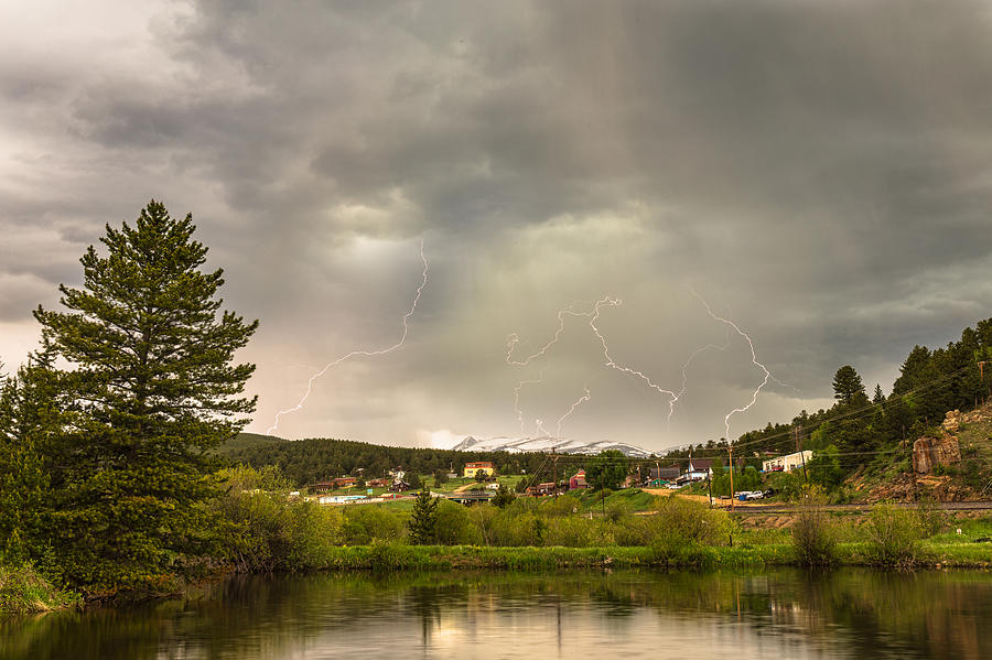 Lightning Striking Over Rollinsville Colorado Photograph