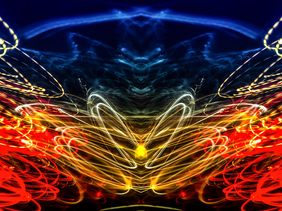 Lightpainting Abstract Symmetry UFA Prints #1 Photograph by John Williams