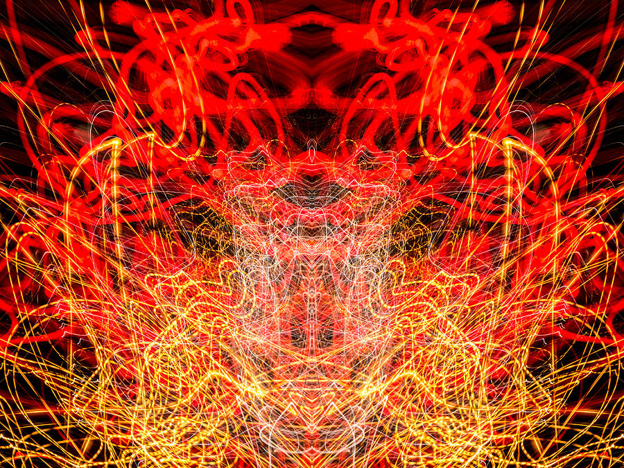 Lightpainting Abstract Symmetry UFA Prints #10 Photograph by John Williams