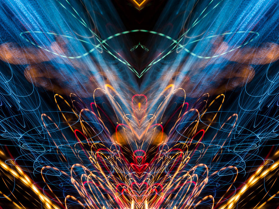 Lightpainting Abstract Symmetry UFA Prints #11 Photograph by John Williams