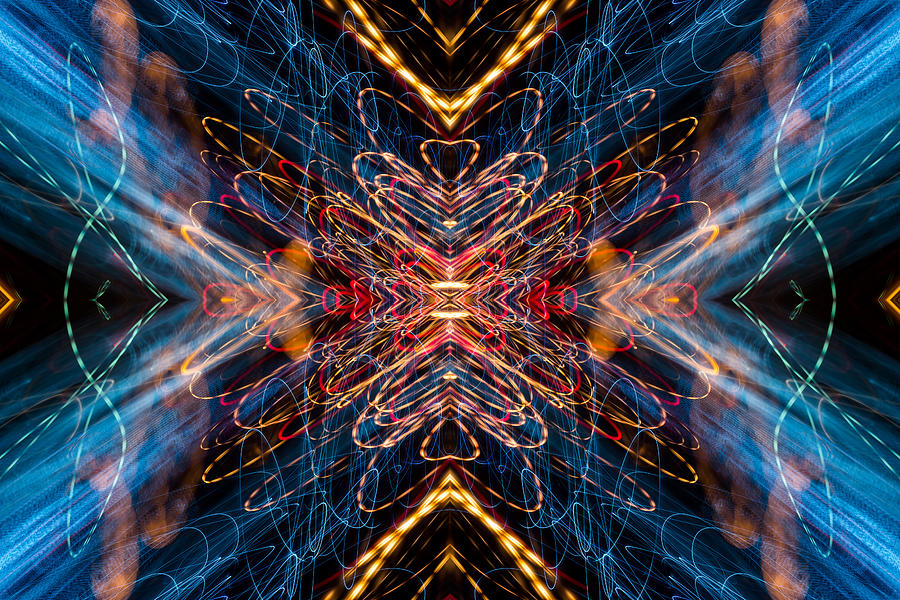 Lightpainting Abstract Symmetry UFA Prints #12 Photograph by John Williams