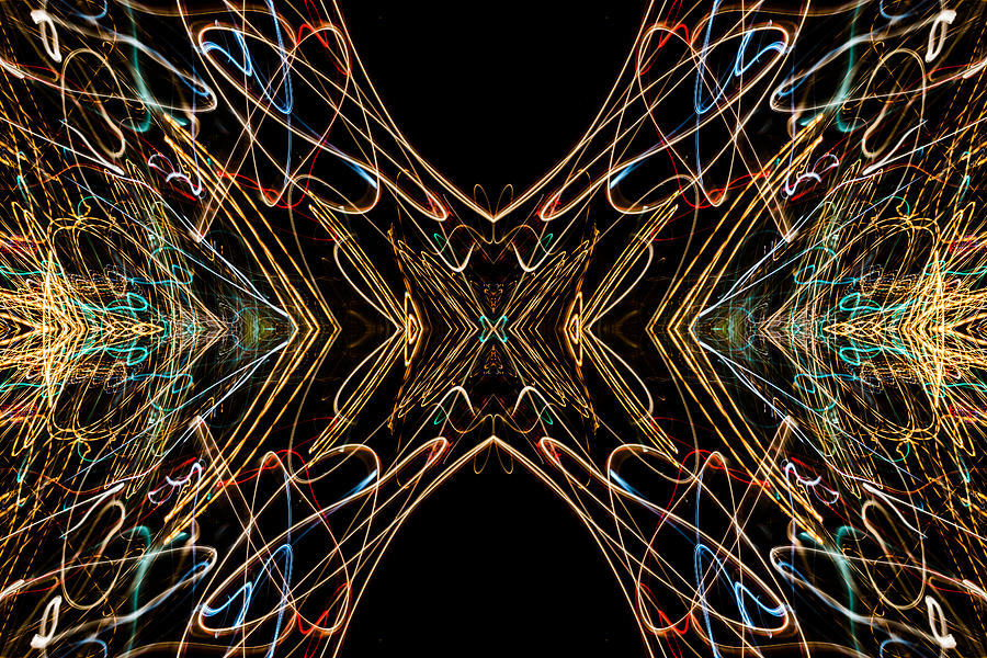 Lightpainting Abstract Symmetry UFA Prints #15 Photograph by John Williams