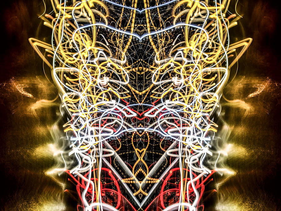 Lightpainting Abstract Symmetry UFA Prints #2 Photograph by John Williams