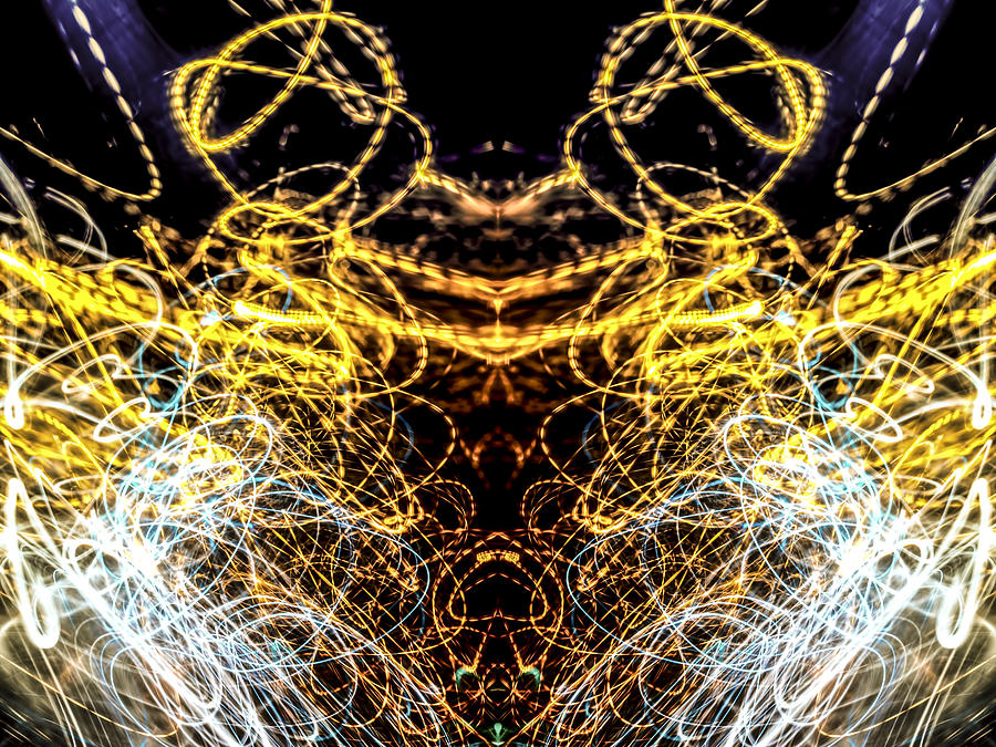 Lightpainting Abstract Symmetry UFA Prints #4 Photograph by John Williams