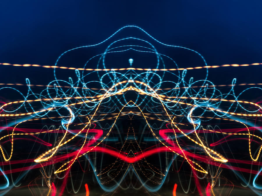 Lightpainting Abstract Symmetry UFA Prints #6 Photograph by John Williams