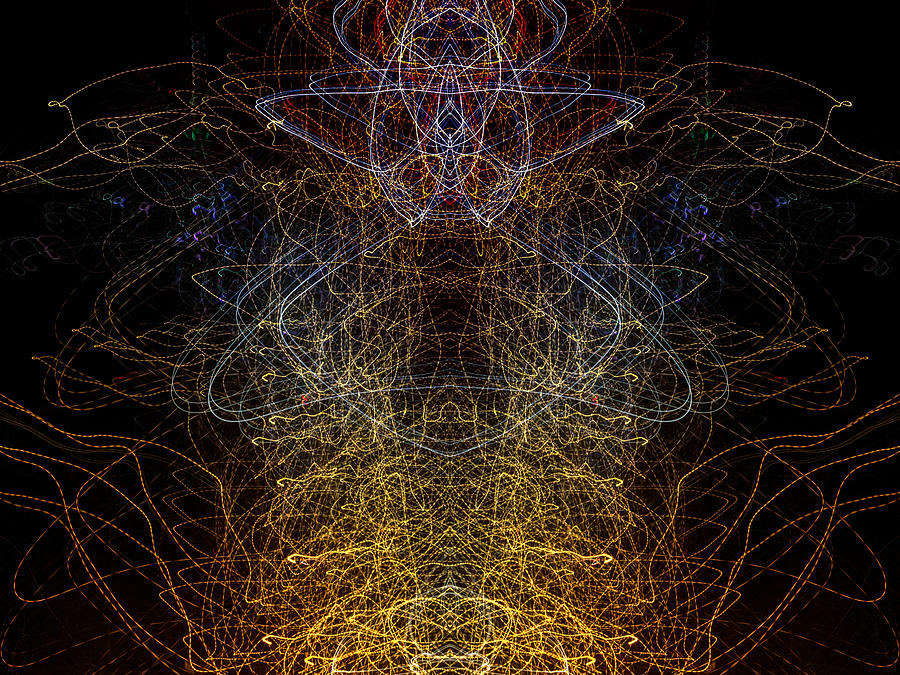 Lightpainting Abstract Symmetry UFA Prints #9 Photograph by John Williams