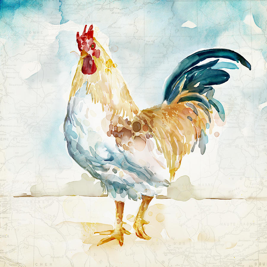 Rooster Painting - LightRooster by Mauro DeVereaux