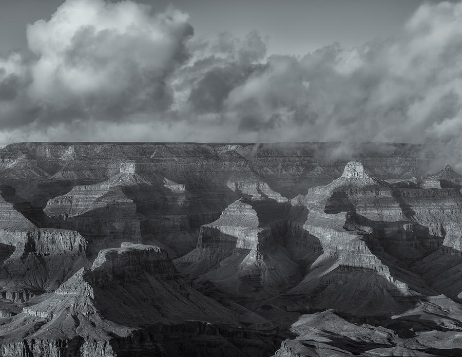 Lights And Shadows In The Canyon BW Photograph by Jonathan Nguyen