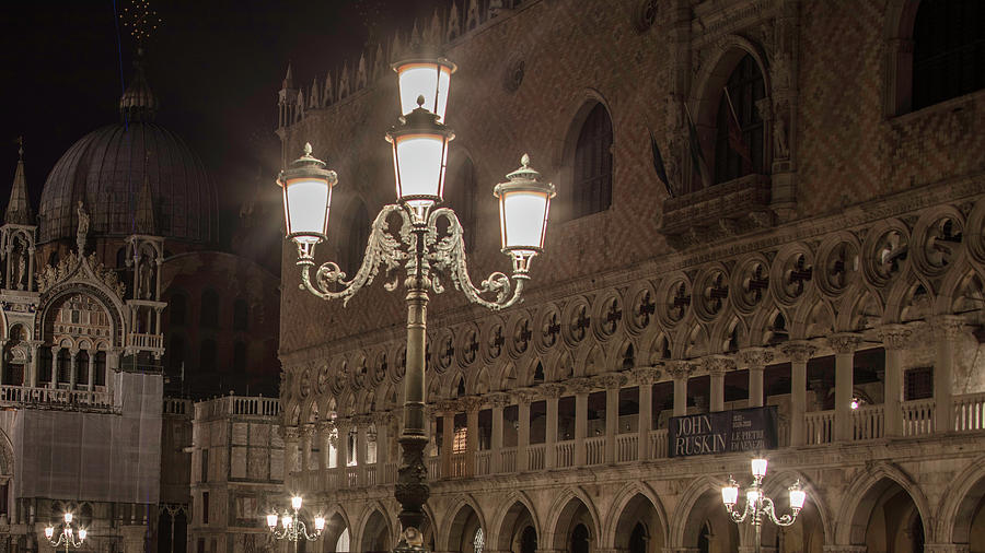 Lights in Piazza San Marco Venice  Photograph by John McGraw