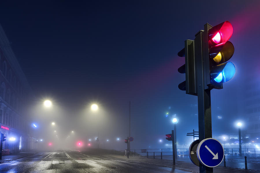 City Photograph - Lights in the Mist by EXparte SE