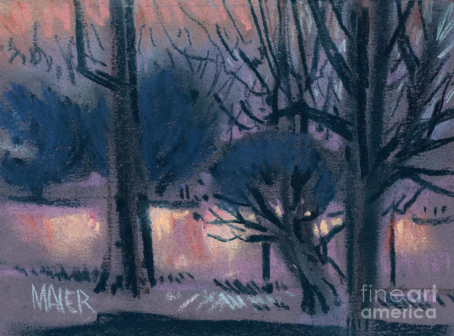 Tree Painting - Lights Next Door by Donald Maier