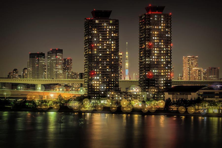 Architecture Photograph - Lights of Tokyo by night by Ponte Ryuurui