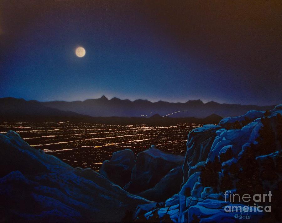 Lights Of Tucson Painting by Jerry Bokowski