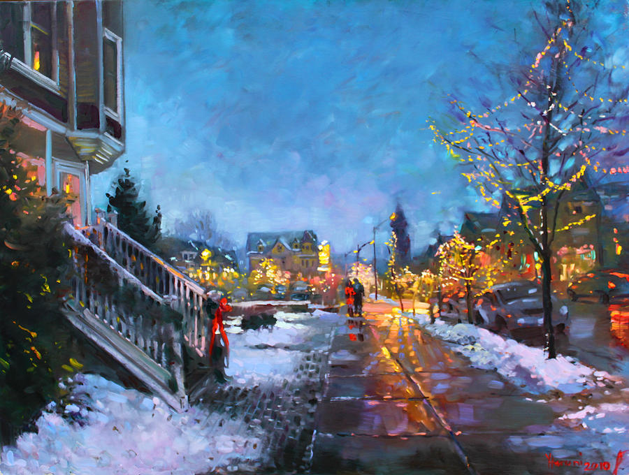 Buffalo Painting - Lights on Elmwood Ave by Ylli Haruni