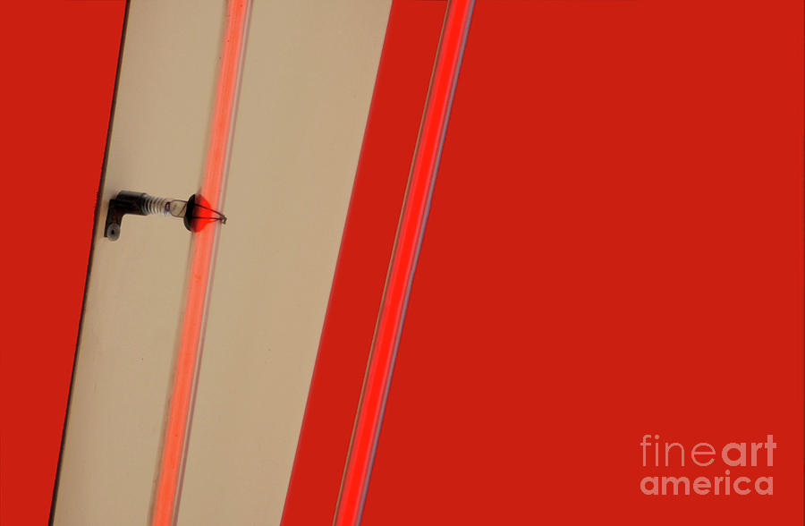 Abstract Photograph - Lights On Red by Dan Holm
