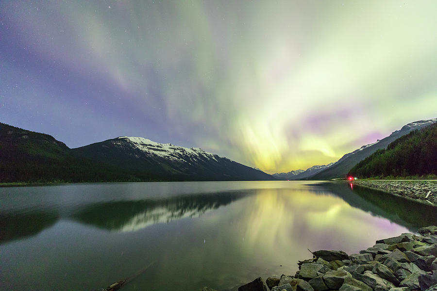 Lights Reflecting on Moose Lake Photograph by M C Hood