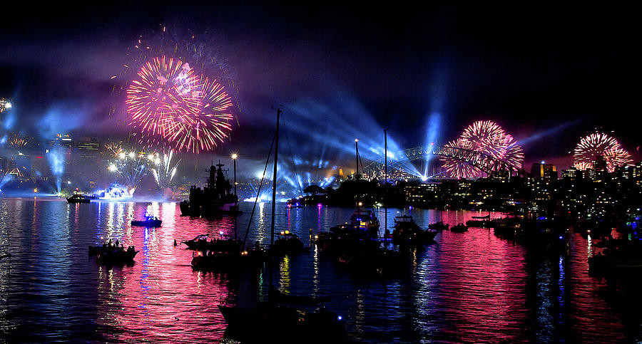 Lightshow And Fireworks Spectacular Photograph by Miroslava Jurcik