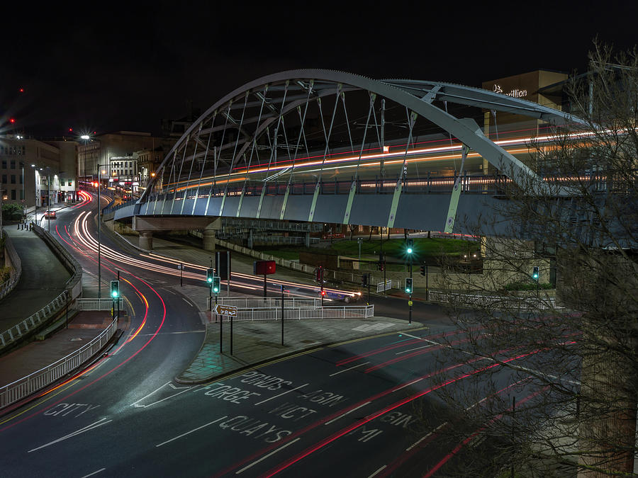 Lighttrails in Sheffield  Photograph by Tim Clark