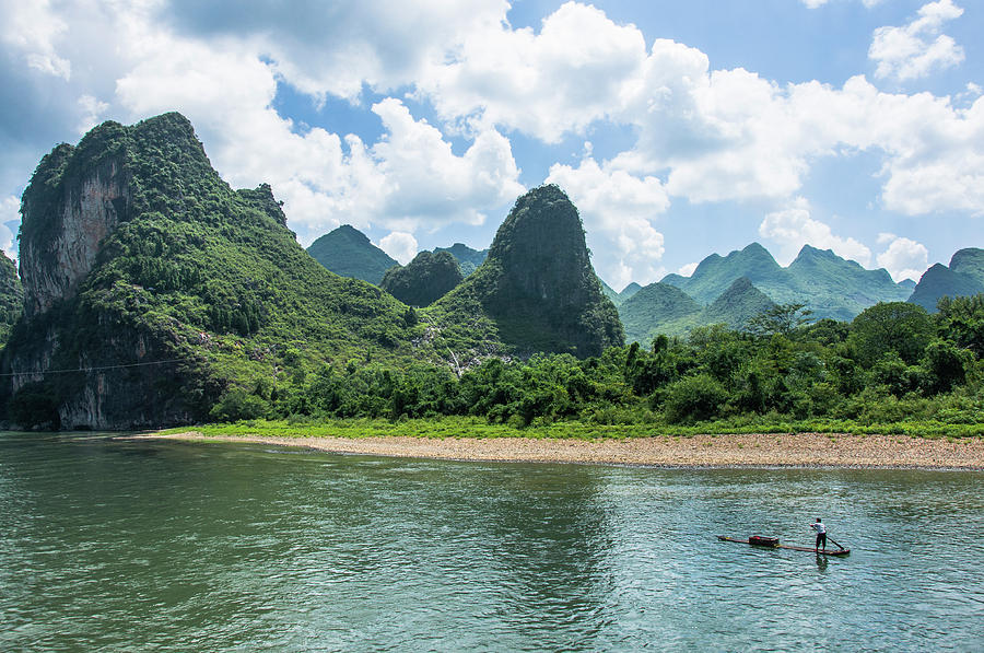 Lijiang River and karst mountains scenery Photograph by Carl Ning