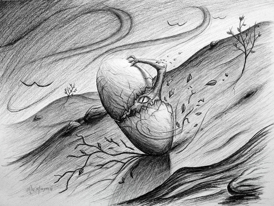 Like A Rolling Egg Drawing by Michael Morgan