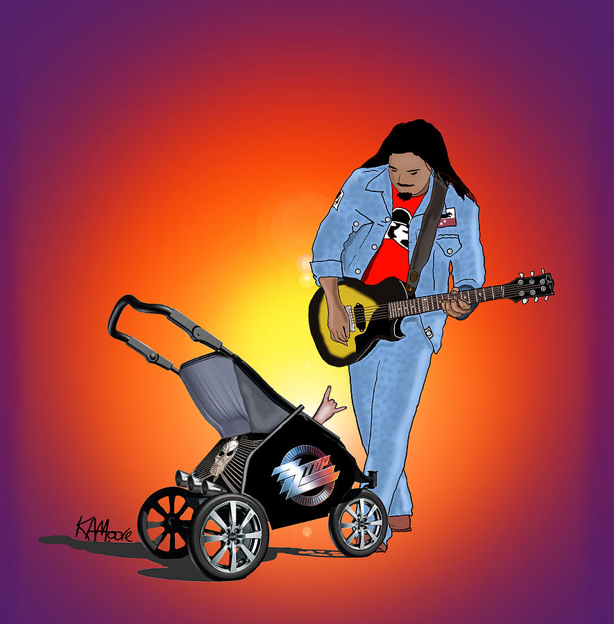 Music Drawing - Like Father like son by Kev Moore