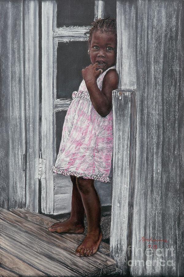 Lil Girl in Pink Painting by Roshanne Minnis-Eyma
