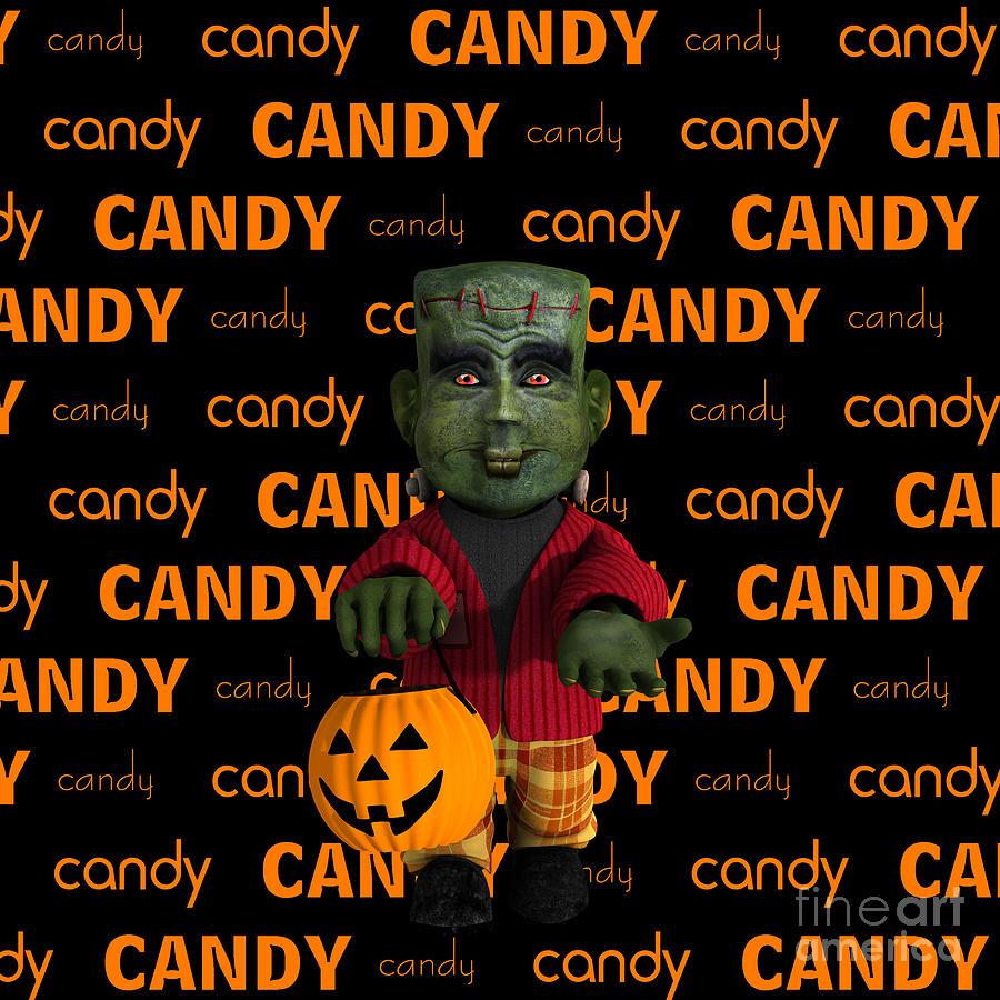 Candy Digital Art - Lil Monster Halloween by Two Hivelys