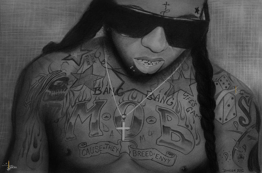 Lil Wayne Drawing - Lil Wayne by Dinosh Dominic