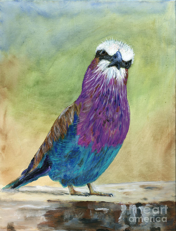Lilac Breasted Roller Painting Painting by Timothy Hacker