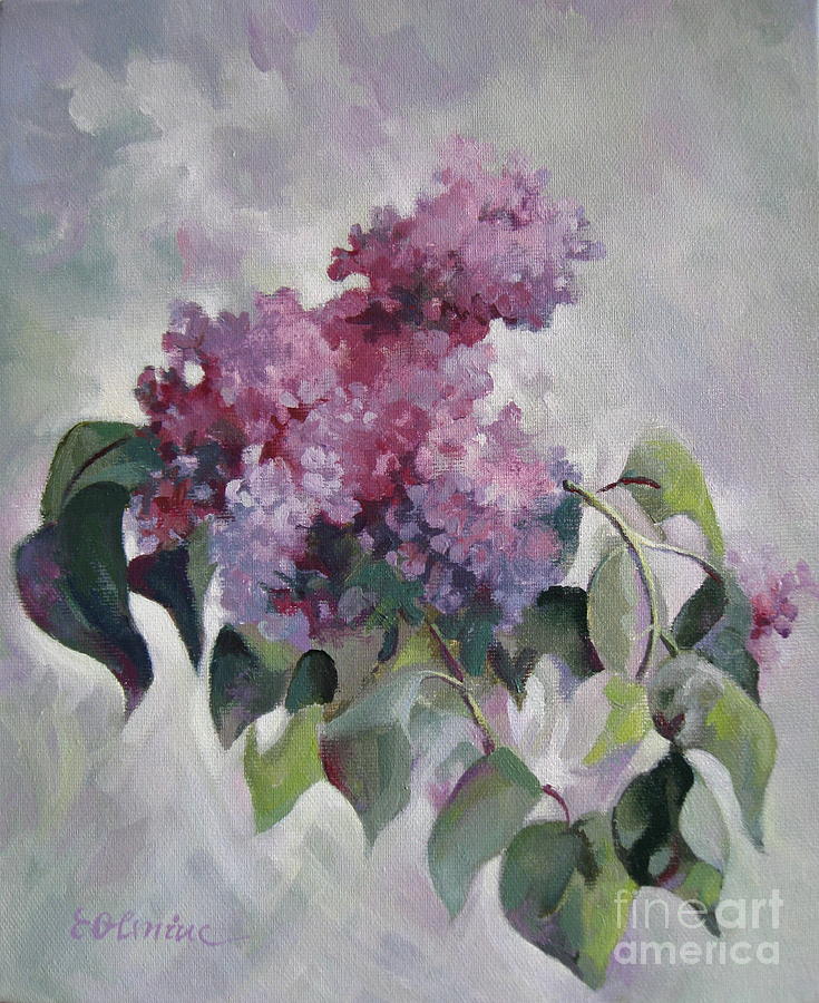Lilac Painting by Elena Oleniuc