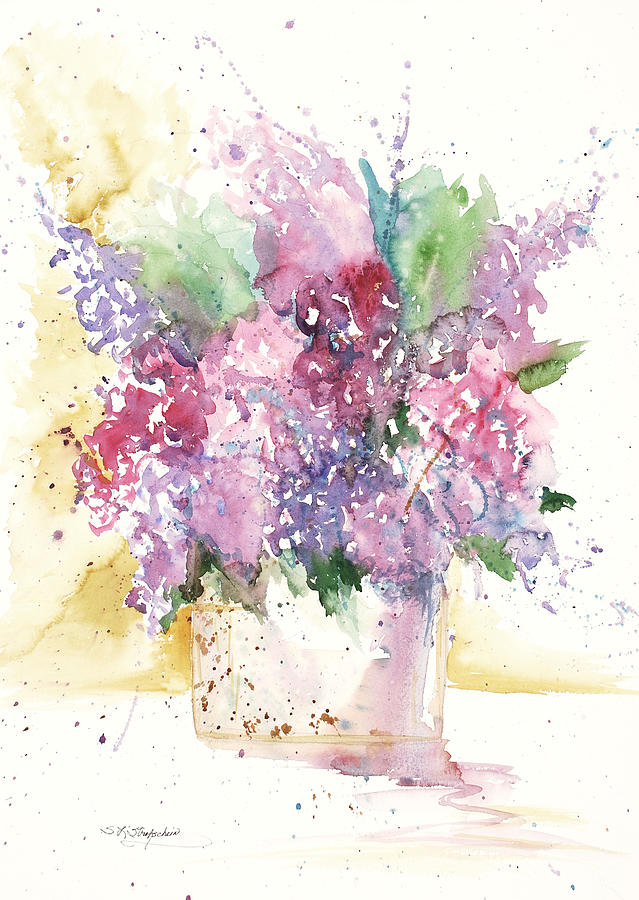Lilac Explosion Painting by Sandra Strohschein